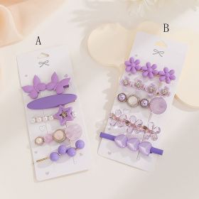 High Sense Barrettes Korean Simple Side Forehead Hairpin Hair Clip Girl Fringe Clip Headdress (Option: Color5A)