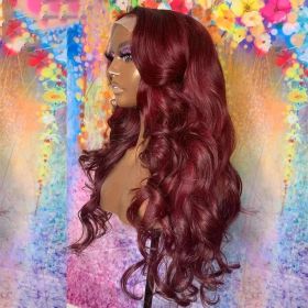 Long Curly Hair Light Blonde Big Waves African Women's Lace Wig (Option: Rose Red-16inches)