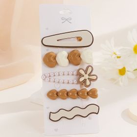 High Sense Barrettes Korean Simple Side Forehead Hairpin Hair Clip Girl Fringe Clip Headdress (Option: Color7)