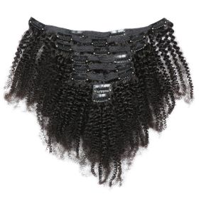 Gradient Color Real Hair Clip (Option: Black-10inch)