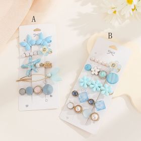 High Sense Barrettes Korean Simple Side Forehead Hairpin Hair Clip Girl Fringe Clip Headdress (Option: Color17B)