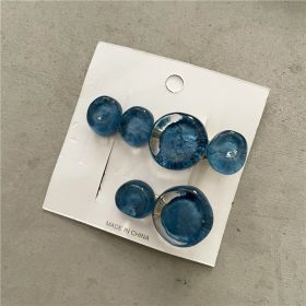 Ocean Bubble Jelly Elegant Fashion Side Clip Cropped Hair Clip (Option: Sea Blue)