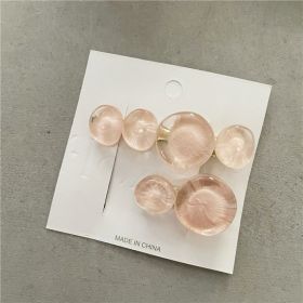 Ocean Bubble Jelly Elegant Fashion Side Clip Cropped Hair Clip (Option: Light pink)