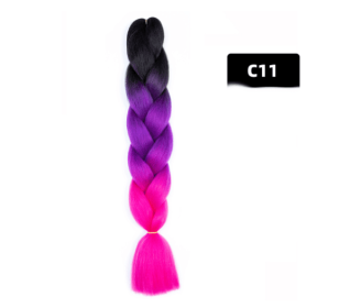Color Big Braid African Chemical Fiber High Temperature Silk Wig Gradient (Option: C11)