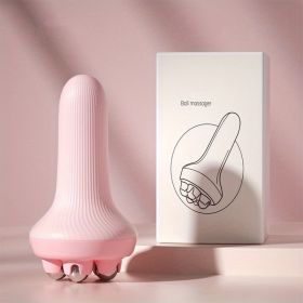 1pc Handheld Massager for Muscle Relaxation - Roller Ball Massage Tool for Back, Neck, Foot, Calf, Leg - Portable Design for On-the-Go Relaxation (Color: PINK)